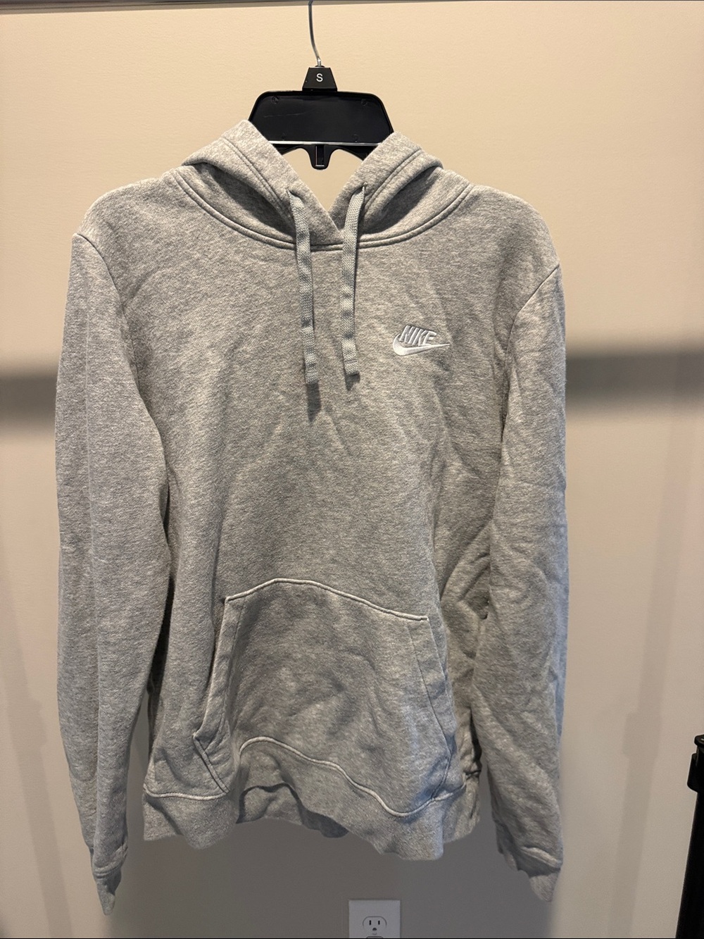 Nike Light Gray Pullover Hoodie with Small Logo